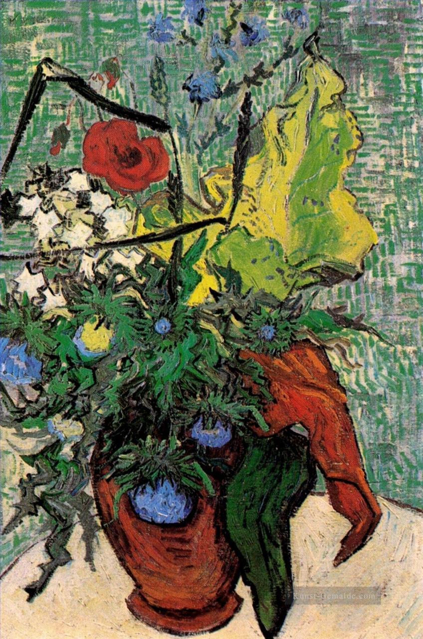 Wilde Blumen und Disteln in einer Vase Vincent van Gogh Ölgemälde
